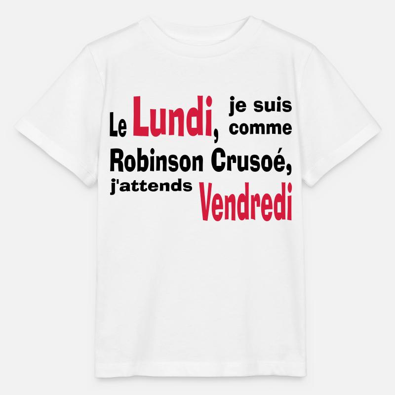 robinson crusoe - T-shirt bio MINI CREATOR Stanley/Stella Enfant - blanc