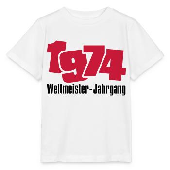 1974 champion du monde de cru, 2 couleurs - T-shirt bio MINI CREATOR Stanley/Stella Enfant - blanc - Devant - Maike (125cm)