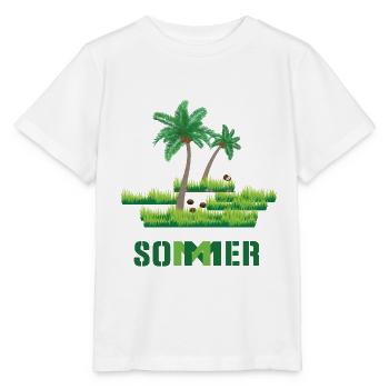 Heure d'été! Vacances d'été sur la plage avec des vagues - T-shirt bio MINI CREATOR Stanley/Stella Enfant - blanc - Devant - Maike (125cm)