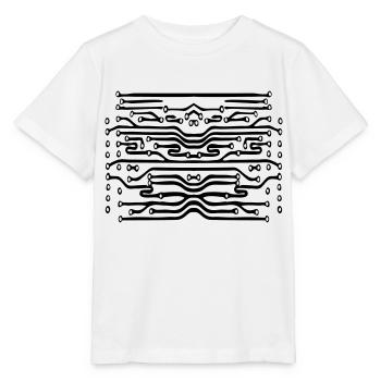design leitungen mikrochip festplatte muster cool - Stanley/Stella Kinder T-Shirt MINI CREATOR  - Weiß - Vorne - Maike (125cm)