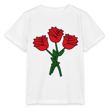 Fleurs roses rouges - T-shirt bio MINI CREATOR Stanley/Stella Enfant - blanc - Devant - Maike (125cm)
