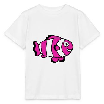 Pink clown fish, female, girl - Stanley/Stella MINI CREATOR Kids’ T-Shirt - white - Front - Maike (125cm)