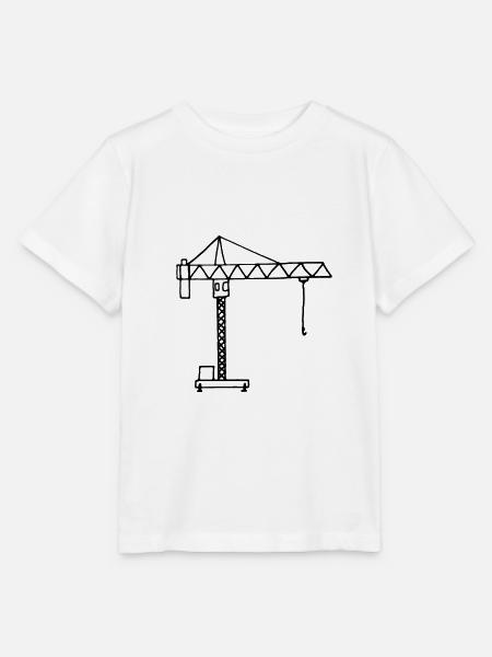 Baukran Baustelle - Stanley/Stella Kinder T-Shirt MINI CREATOR  - Weiß
