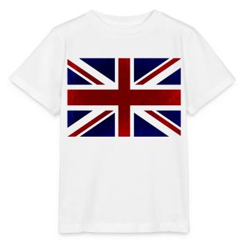 Britische Flagge, Vereinigtes Königreich, Rot, Weiß und Blau - Stanley/Stella Kinder T-Shirt MINI CREATOR  - Weiß - Vorne - Maike (125cm)