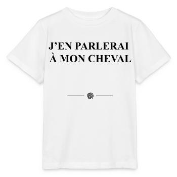J'en parlerai à mon cheval - T-shirt bio MINI CREATOR Stanley/Stella Enfant - blanc - Devant - Maike (125cm)