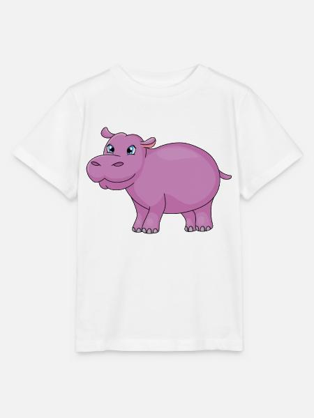 hippo cartoon - Stanley/Stella Kinder T-Shirt MINI CREATOR - Weiß