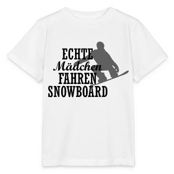 Snowboard Snowboarder - Stanley/Stella Kinder T-Shirt MINI CREATOR  - Weiß - Vorne - Maike (125cm)