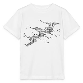 Riss Im Boden Schwarz-Weiß Zeichnung - Stanley/Stella Kinder T-Shirt MINI CREATOR  - Weiß - Vorne - Maike (125cm)
