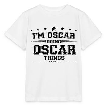 Ich bin Oscar und mache Oscar-Sachen - Stanley/Stella Kinder T-Shirt MINI CREATOR  - Weiß - Vorne - Maike (125cm)