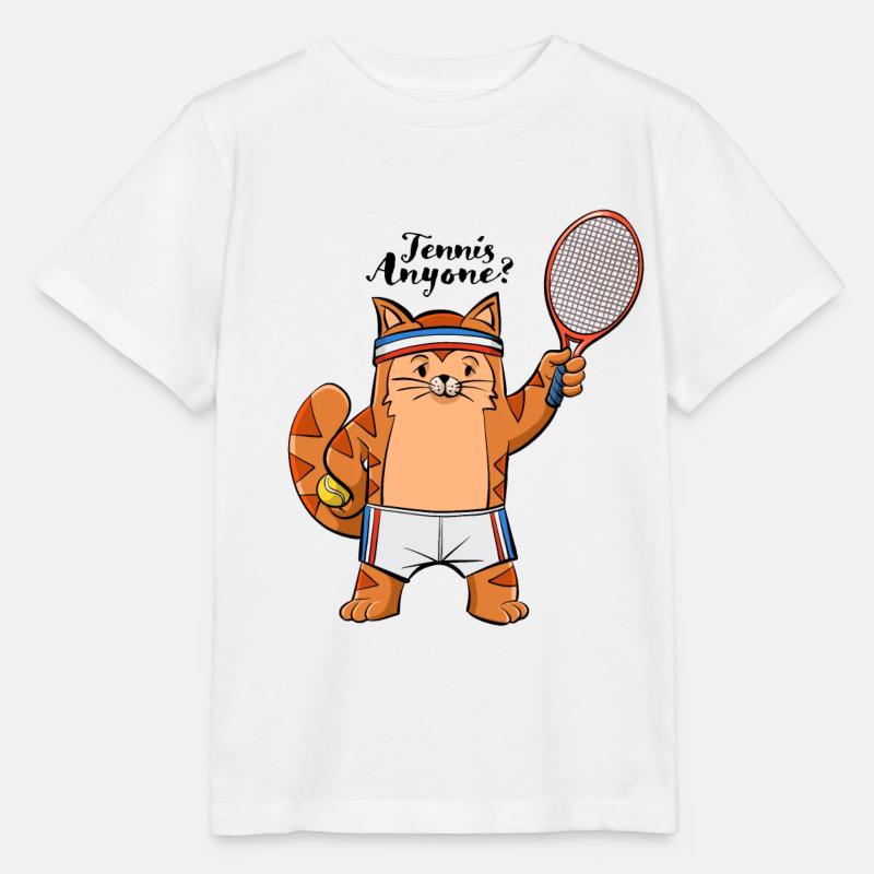 Chat de tennis - T-shirt bio MINI CREATOR Stanley/Stella Enfant - blanc