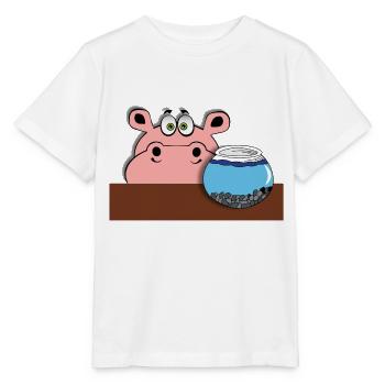 fish hippo hippo baby child gift idea comic - Stanley/Stella MINI CREATOR Kids’ T-Shirt - white - Front - Maike (125cm)