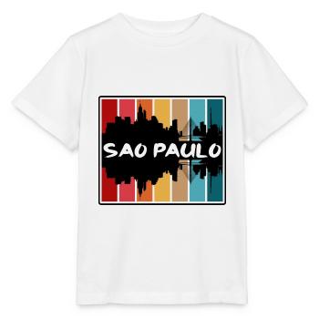 Sao Paulo Brésil Skyline Silhouette Voyage Souveni - T-shirt bio MINI CREATOR Stanley/Stella Enfant - blanc - Devant - Maike (125cm)