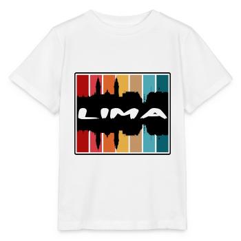 Lima Pérou Skyline Silhouette Souvenir de voyage - T-shirt bio MINI CREATOR Stanley/Stella Enfant - blanc - Devant - Maike (125cm)
