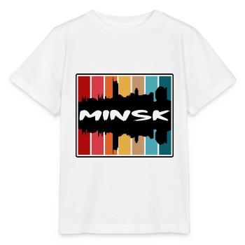 Minsk Weißrussland Skyline Silhouette Reise Souvenir - Stanley/Stella Kinder T-Shirt MINI CREATOR  - Weiß - Vorne - Maike (125cm)