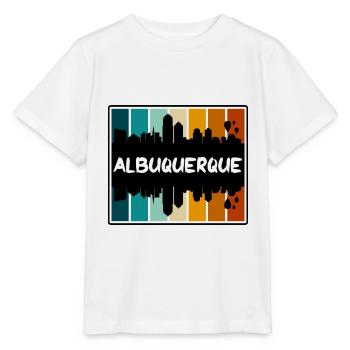Albuquerque Nouveau-Mexique États-Unis Skyline Silhouette - T-shirt bio MINI CREATOR Stanley/Stella Enfant - blanc - Devant - Maike (125cm)