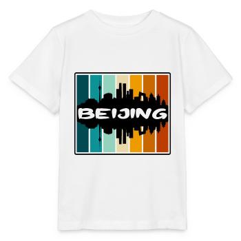 Peking China Skyline Silhouette Reise Souvenir - Stanley/Stella Kinder T-Shirt MINI CREATOR  - Weiß - Vorne - Maike (125cm)