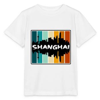 Shanghai Chine Skyline Silhouette Voyage Souvenir - T-shirt bio MINI CREATOR Stanley/Stella Enfant - blanc - Devant - Maike (125cm)
