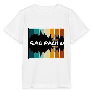 Sao Paulo Brésil Skyline Silhouette Voyage Souveni - T-shirt bio MINI CREATOR Stanley/Stella Enfant - blanc - Devant - Maike (125cm)