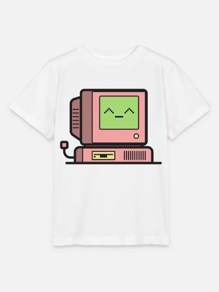 Happy Retro Computer - Stanley/Stella Kinder T-Shirt MINI CREATOR  - Weiß