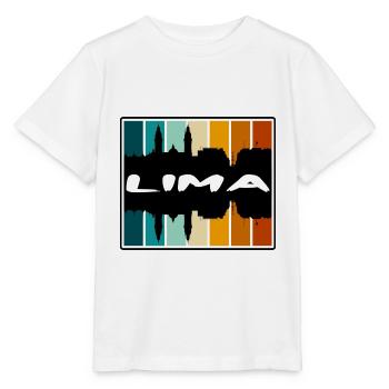 Lima Pérou Skyline Silhouette Souvenir de voyage - T-shirt bio MINI CREATOR Stanley/Stella Enfant - blanc - Devant - Maike (125cm)