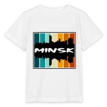 Minsk Weißrussland Skyline Silhouette Reise Souvenir - Stanley/Stella Kinder T-Shirt MINI CREATOR  - Weiß - Vorne - Maike (125cm)