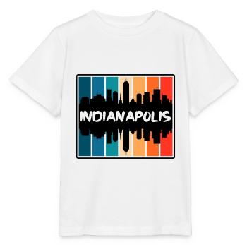 Indianapolis Indiana USA Skyline Silhouette Reisen - Stanley/Stella Kinder T-Shirt MINI CREATOR  - Weiß - Vorne - Maike (125cm)