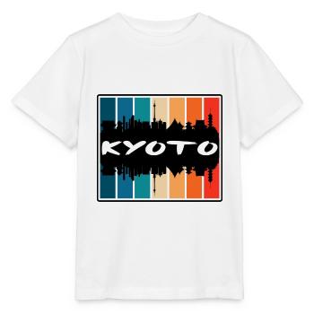 Kyoto Japon Skyline Silhouette Voyage Souvenir - T-shirt bio MINI CREATOR Stanley/Stella Enfant - blanc - Devant - Maike (125cm)