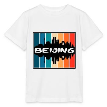 Peking China Skyline Silhouette Reise Souvenir - Stanley/Stella Kinder T-Shirt MINI CREATOR  - Weiß - Vorne - Maike (125cm)