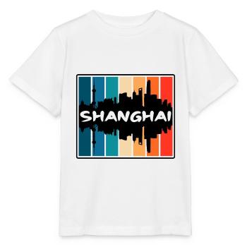Shanghai Chine Skyline Silhouette Voyage Souvenir - T-shirt bio MINI CREATOR Stanley/Stella Enfant - blanc - Devant - Maike (125cm)