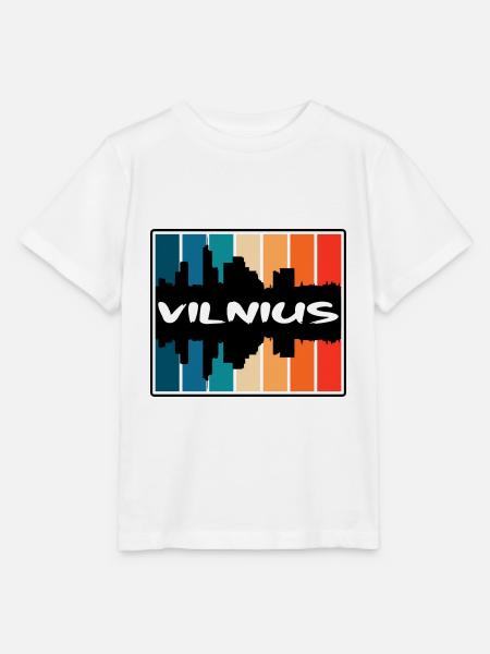 Wilno Litwa Skyline Silhouette Travel Souven - Koszulka dziecięca Stanley/Stella MINI CREATOR  - biały