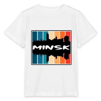 Minsk Weißrussland Skyline Silhouette Reise Souvenir - Stanley/Stella Kinder T-Shirt MINI CREATOR  - Weiß - Vorne - Maike (125cm)