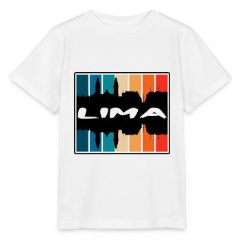Lima Pérou Skyline Silhouette Souvenir de voyage - T-shirt bio MINI CREATOR Stanley/Stella Enfant - blanc - Devant - Maike (125cm)