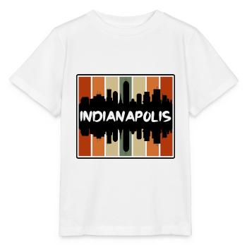 Indianapolis Indiana USA Skyline Silhouette Reisen - Stanley/Stella Kinder T-Shirt MINI CREATOR  - Weiß - Vorne - Maike (125cm)