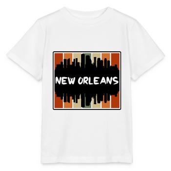 New Orleans Louisiana Usa Skyline Silhouette Trave - Stanley/Stella MINI CREATOR Kids’ T-Shirt - white - Front - Maike (125cm)