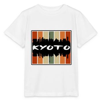 Kyoto Japon Skyline Silhouette Voyage Souvenir - T-shirt bio MINI CREATOR Stanley/Stella Enfant - blanc - Devant - Maike (125cm)