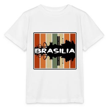 Brasilia Brazil Skyline Silhouette Travel Souvenir - Stanley/Stella MINI CREATOR Kids’ T-Shirt - white - Front - Maike (125cm)
