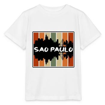 Sao Paulo Brésil Skyline Silhouette Voyage Souveni - T-shirt bio MINI CREATOR Stanley/Stella Enfant - blanc - Devant - Maike (125cm)