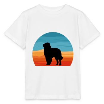Chien de berger des Carpates Silhouette Rétro Coucher de soleil - T-shirt bio MINI CREATOR Stanley/Stella Enfant - blanc - Devant - Maike (125cm)