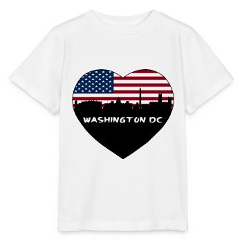 Washington Dc Washington USA Flagge Skyline Travel S - Stanley/Stella Kinder T-Shirt MINI CREATOR  - Weiß - Vorne - Maike (125cm)