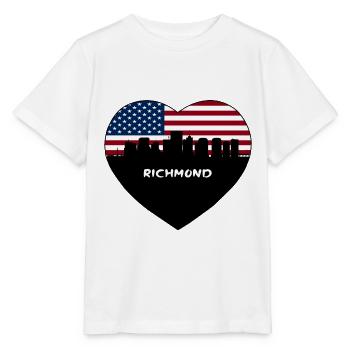 Richmond Virginia USA Flagge Skyline Reise Souvenir - Stanley/Stella Kinder T-Shirt MINI CREATOR  - Weiß - Vorne - Maike (125cm)