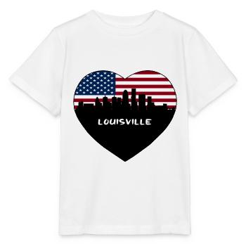 Louisville Kentucky USA Flagge Skyline Travel Souven - Stanley/Stella Kinder T-Shirt MINI CREATOR  - Weiß - Vorne - Maike (125cm)