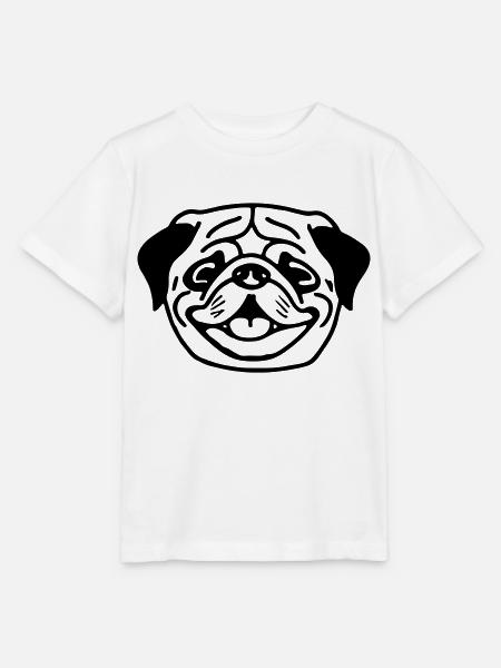 Mops Hund Geschenkidee Vektor - Stanley/Stella Kinder T-Shirt MINI CREATOR - Weiß