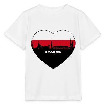 Krakau Polen Flagge Skyline Reise Souvenir - Stanley/Stella Kinder T-Shirt MINI CREATOR  - Weiß - Vorne - Maike (125cm)