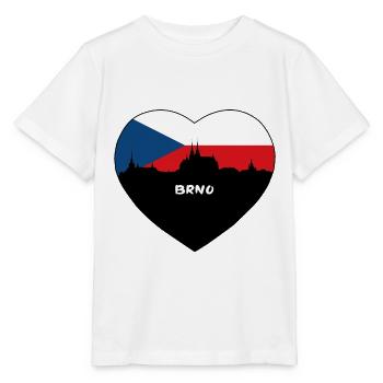 Brünn Tschechien Flagge Skyline Reise Souvenir - Stanley/Stella Kinder T-Shirt MINI CREATOR  - Weiß - Vorne - Maike (125cm)