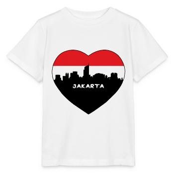 Jakarta Indonésie Flag Skyline Souvenir de voyage - T-shirt bio MINI CREATOR Stanley/Stella Enfant - blanc - Devant - Maike (125cm)