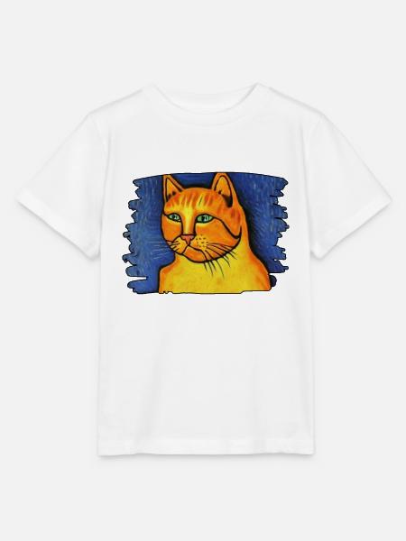 Orange Katze - Stanley/Stella Kinder T-Shirt MINI CREATOR  - Weiß