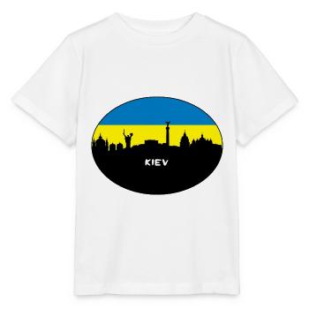 Kiew-Ukraine-Flaggen-Skyline-Schattenbild-Reise - Stanley/Stella Kinder T-Shirt MINI CREATOR  - Weiß - Vorne - Maike (125cm)