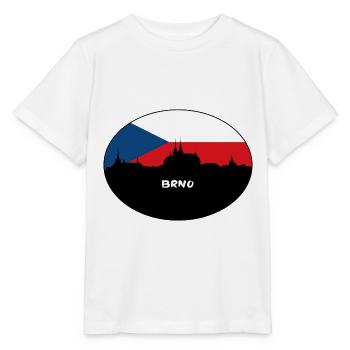 Brünn Tschechien Flagge Skyline Silhouette Reisen - Stanley/Stella Kinder T-Shirt MINI CREATOR  - Weiß - Vorne - Maike (125cm)