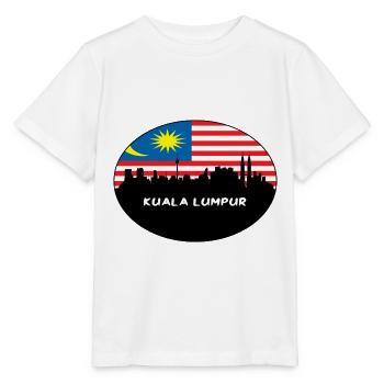 Kuala Lumpur Malaysia Flagge Skyline Silhouette Trav - Stanley/Stella Kinder T-Shirt MINI CREATOR  - Weiß - Vorne - Maike (125cm)