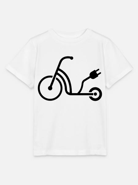 E-Scooter E-Roller Scooter - Stanley/Stella Kinder T-Shirt MINI CREATOR - Weiß